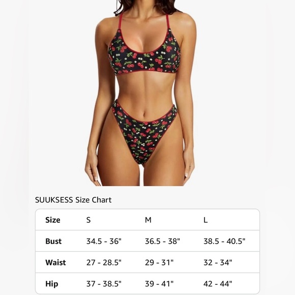 Women’s Cherry Red Thong Bikini Set Reversible String 2 Piece Swimsuit Sz Medium - Picture 6 of 6